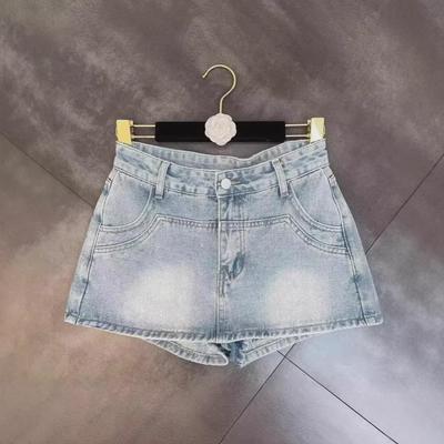 Women's High Waist A-Line Denim Skirt, Summer 2025 Retro Style, Slim Fit, Anti-Exposure Design