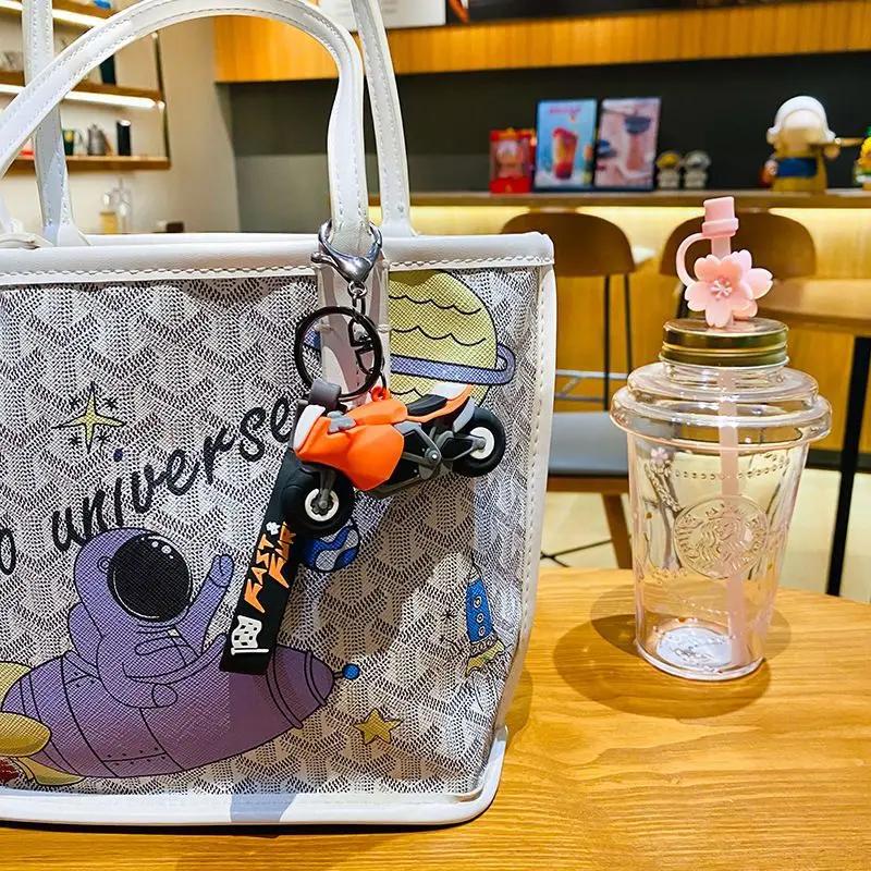 Car Keychain Motorcycle Style Keyring Bag Backpack Charm Car Hanging Pendant Motor Racing Boys Girls Gift Keychain Accessories