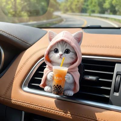 Car Outlet Vent Perfume Clips Cat Air Freshener Diffuser Aromatherapy Decoration Interior Aromatherapy Pad Car Cat Shape Clip