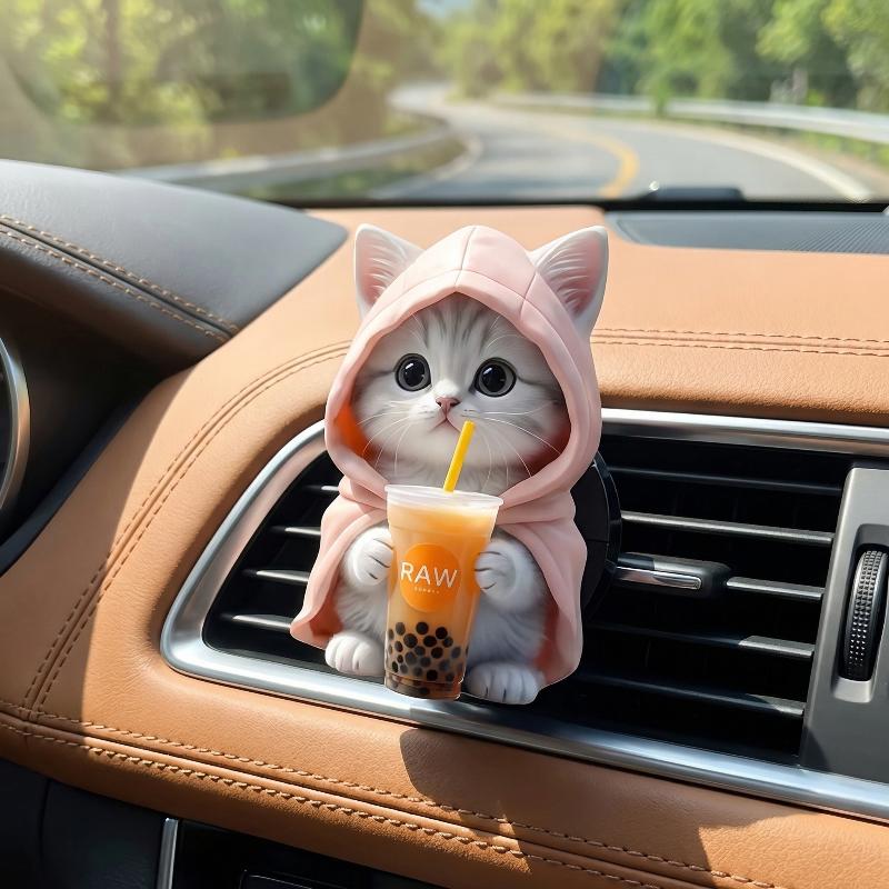 Car Outlet Vent Perfume Clips Cat Air Freshener Diffuser Aromatherapy Decoration Interior Aromatherapy Pad Car Cat Shape Clip