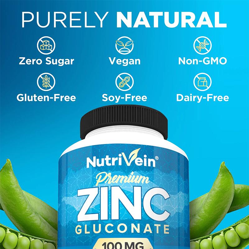 Zinkgluconat 100mg Vegetarische Kapseln Essentielles Mineralstoffsupplement 120 Stück