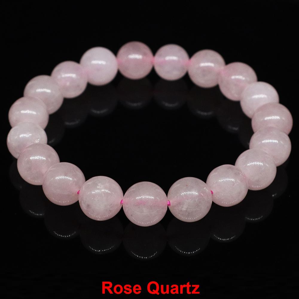 Браслет из натурального камня, аметист, тигровый глаз, розовый кварц, обсидиан, агат, бусины, ювелирное изделие, подарок для мужчин, магнитная защита здоровья для женщин 4mm&19cm розовый кварц