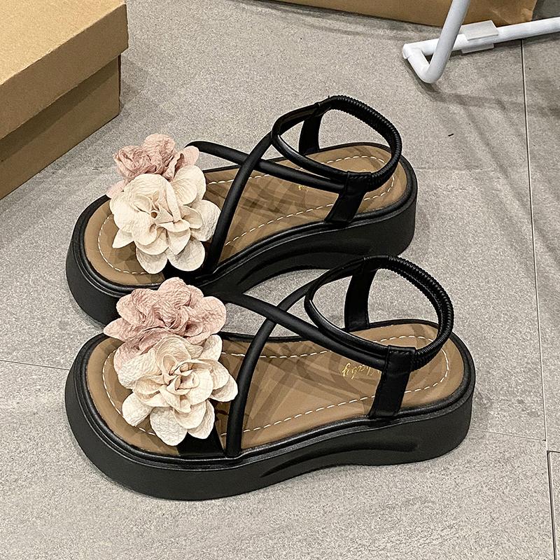 Fashion 2025 Summer New Women High Quality Fiower Women's Sandals Fashion Peep Toe Platform Casual Sandals for Women Plus Size Sandals