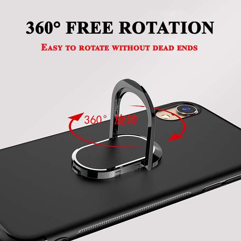 For Honor 600 Pro Case Finger Metal Ring Kickstand Phone Case Car Holder Matte Soft Silicone Housing for Honor 600 Pro Phone Casing