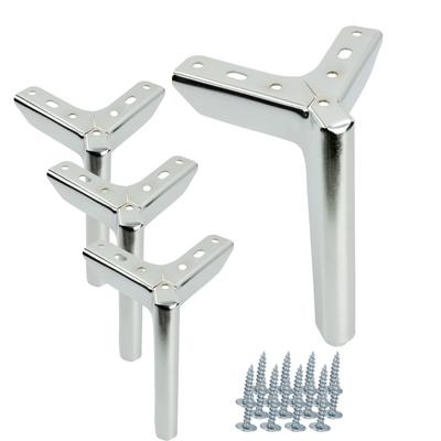 Set of 4 Furniture Legs Anchor Loft Silver Chrome Height 15 Cm