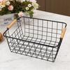 Rectangle Iron Wired Basket Metal Vegetable Fruit Snack Holder  For Bathroom Kitchen