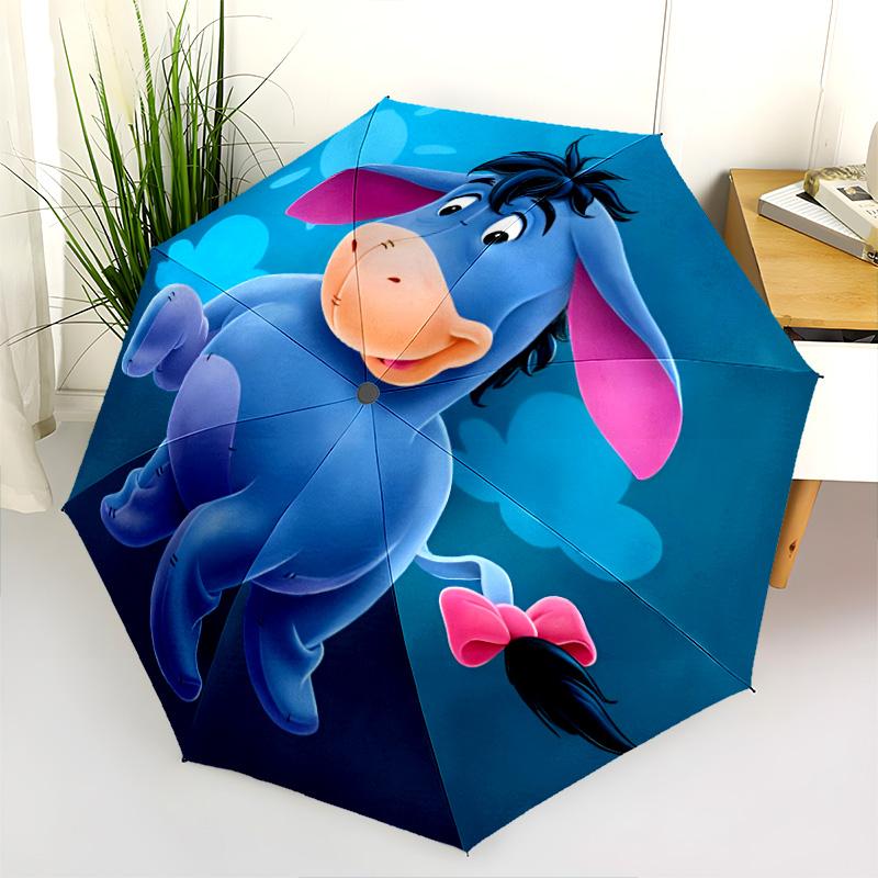 Eeyore Halloween Pumpkin Magic Folding Umbrella 8 Paraphenoid Bones Travel Travel Umbrella Light Gift