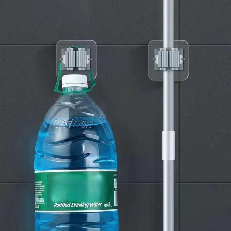 Moppaufbewahrung Aufbewahrungsregal Nicht perforierter Haken Badezimmer Saugaufhängung Spurloser Besenhalter Wandmontiert Wasserdichter Mopphalter