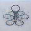 Foldable Rotating Cup Holder for Coffee, Wine, or Cocktail Glasses - Creative Petal Shape, Multifunctional Handle & Carrier