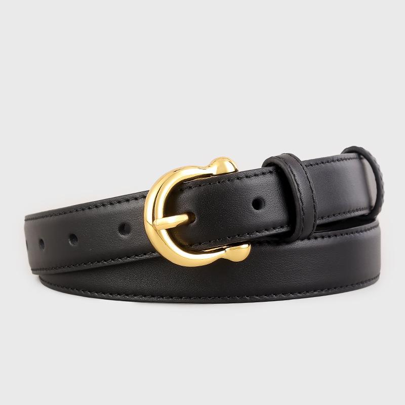 Sunshine Cabin With Artifact Leather Gold Buckle Women'S Jeans Belt Women