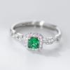 925 Sterling Silve Green Crystal Geometry Ring Square Retro Sweet Jewelry Birthday Gift Dropshipping