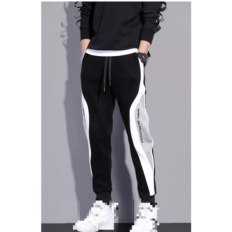 Men's Spring and Autumn Plus Size Solid Colour Loose Thin Section Straight Comfortable Simple Casual Drawstring Pants