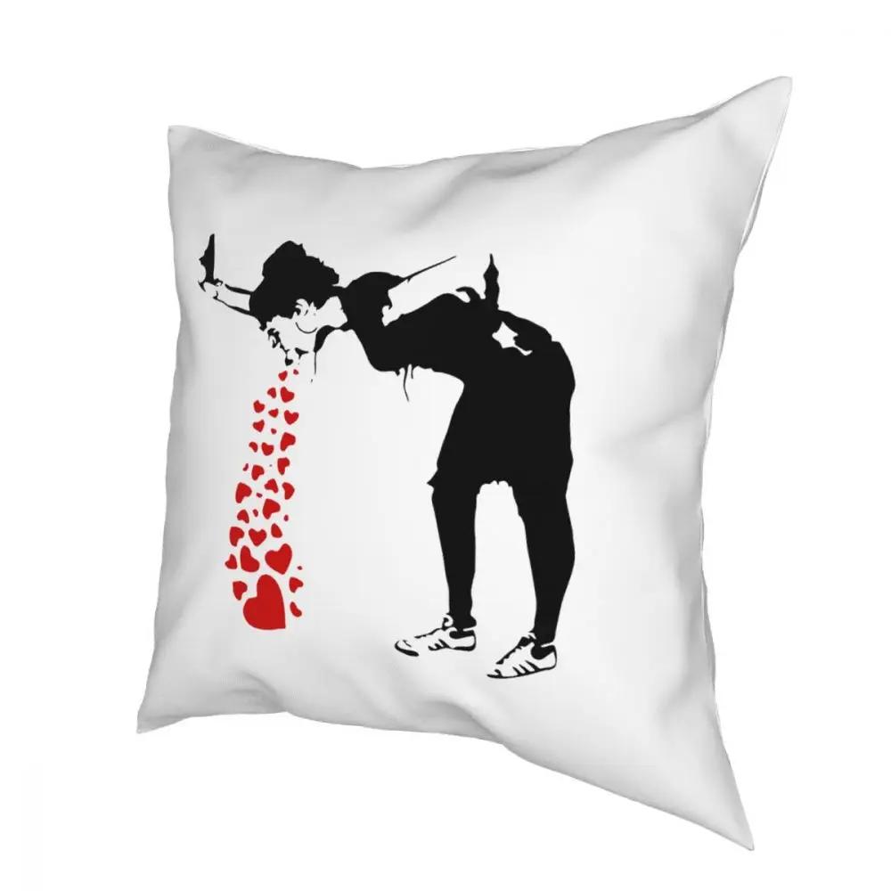 Liebeskranke Banksy Streetart Kissenbezug Kissen für Sofa Graffiti Kissenbezüge