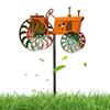 Rostfrei 68cm Metall Traktor Garten Windrad Außenpfahl für Terrasse Rasen Balkon Bauernhaus Landschaft Party