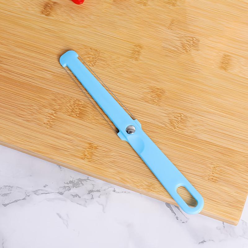 

1PC Handheld Cheese Slicer with Double-sided Wire Rope Blades Designed for Cutting Butter and Various Cheeses синій