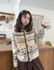Damen Retro Fair Isle Strickmantel - Herbst/Winter Weicher Jacquardstrick Lockerer Cardigan