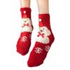 Festival Thickened Coral Velvets Floor Socks for Home Comfort Indoor Fuzzy Slipper Socks with Cartoon Christmas Pattern