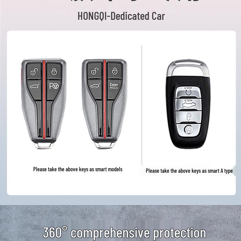Metal Key Case for Hongqi HS5/HS7/H9 – Unisex Car Key Holder with Shell and Buckle