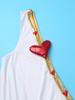 Mens Heart One Shoulder Romper Detachable Sleeves One Piece Bodysuit Costume