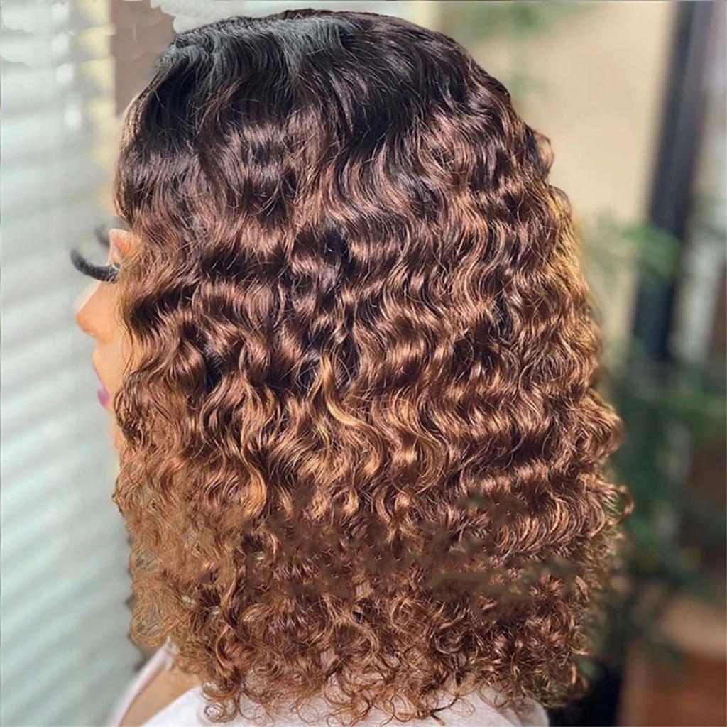 Women'S Short Curly Hair Mixed With Golden Headband Suitable For Women'S Wigs Blonde Wig Small Curly Hair Black Brown