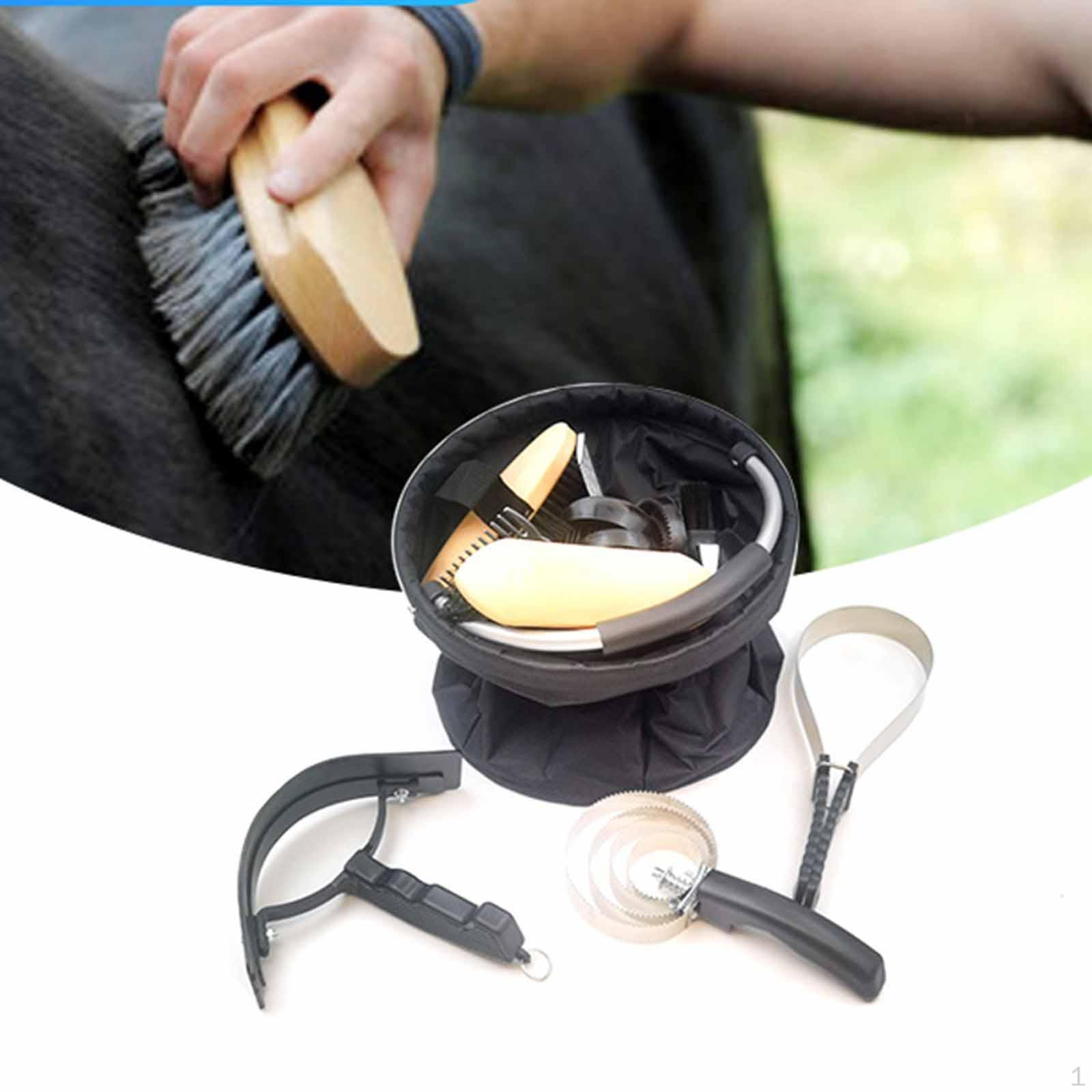 

12Pcs Horse Grooming Kit Curry Supplies Hoof Cleaning Tools Tack Brush Set for Owners Shedding