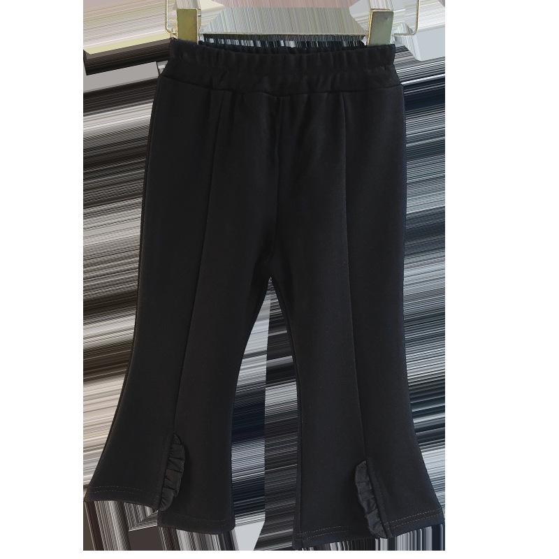 Girls' Elastic Flared Cropped Pants - Korean Style, Spring & Autumn Collection (Model TC227)