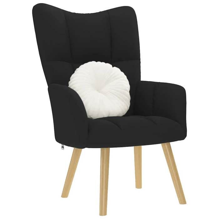 VidaXL Chaise de relaxation Noir Tissu, chaise, fauteuil relax, fauteuil relax en tissu, chaise de salon, chaise en tissu, 4016769