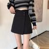Damen Herbst Schwarzer Anzug Lässig Alleskönner Vielseitig Rock-Hose College-Stil Hoch tailliert Schlankmachend A-Linie Trendig Weiter Bein Hosen