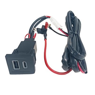 Dual USB Car Charger Socket Type C PD+QC3.0 USB C Car Charger Phone Charge Power Adapter Outlet for VW Multivan T5 2003-2015