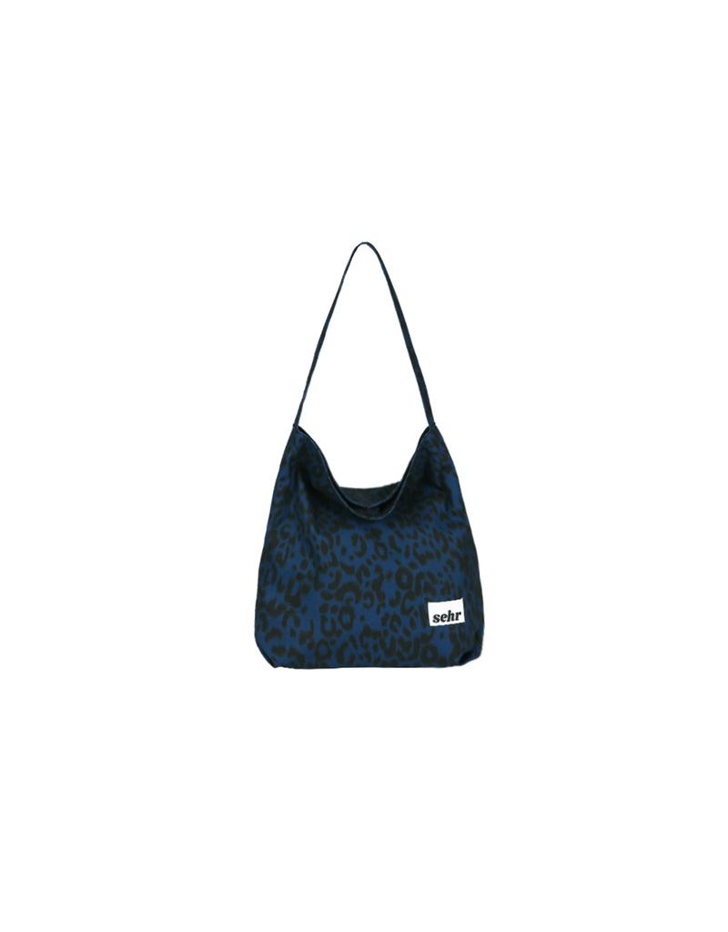 Sehr Leopard Bucket Bag (Dark Blue)