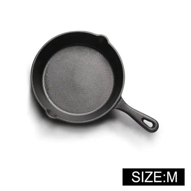 Cast Iron Frying Pan 14/16/20cm Non-stick Fried Steak Pot Egg Pancake Skillet for Gas Induction Cooker Universal Cookware
