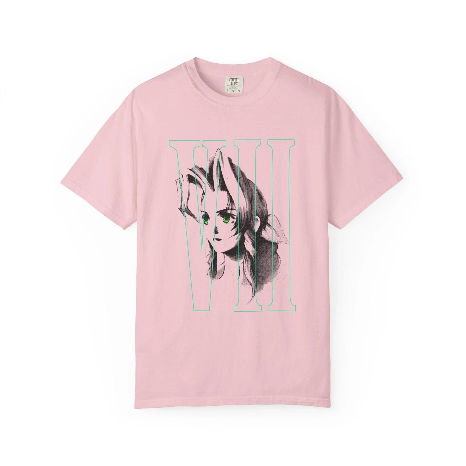 Aerith Final Fantasy VII Portrait 100% Cotton T-shirt Mens Tees Top, Final Fantasy Tee, Video Game Shirt, M