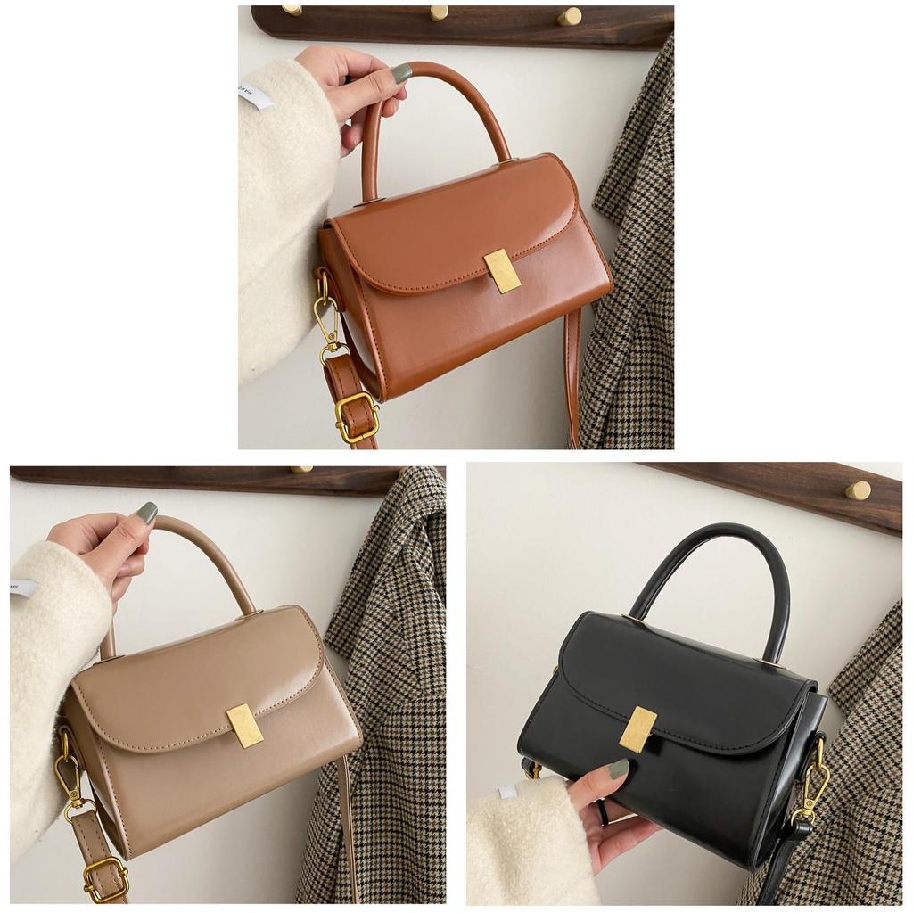 Pu Small Square Shoulder Bag For Women With Lock Closure Perfect For Daily Wear
