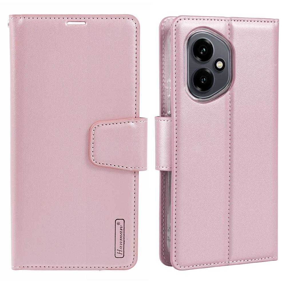 

HANMAN Mill Series for Honor 400 5G (Global) Case Wallet Stand PU Leather Phone Cover Rose Gold