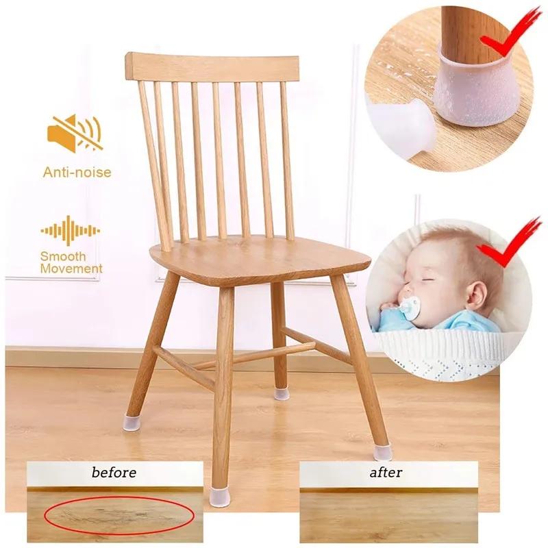 16/8/4Pcs Silicone Non-Slip Legs Pads Thick-soled Furniture Sofa Anti-noise Feet Cover Wood Floor From Scratches Protectors Mat