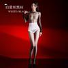 Women's Lace Briefs Back-Open Bodysuit with Bells, 1D Aurora Seamless Full-Body Stockings, Glossy Silky Sexy Lingerie, HH000213