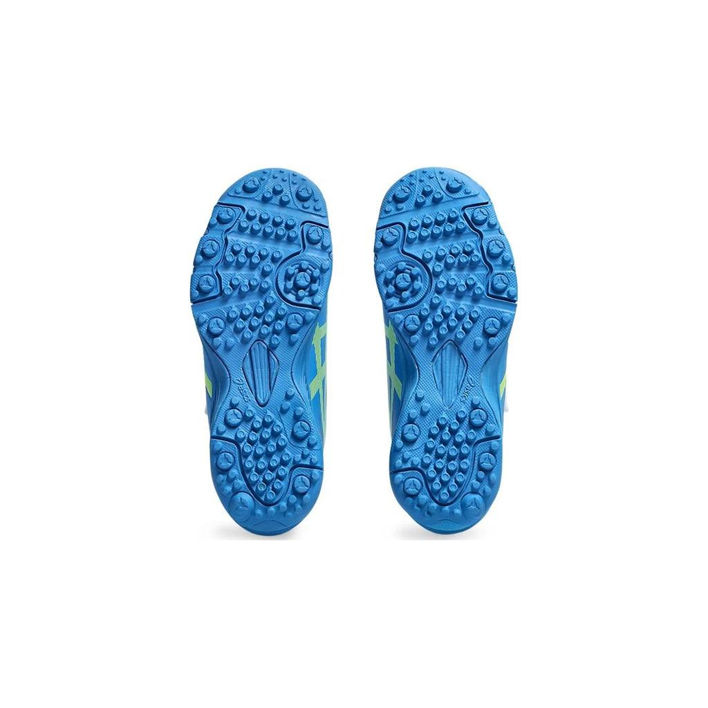 Asics Junior 6 TF Comfortable Durable Breathable Low Top Kids Soccer Shoes Blue Yellow Japanese Version Kids Soccer Shoes 1104A045-400