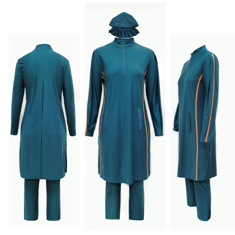 Islamischer muslimischer Badeanzug für Damen, bescheiden, langärmelig, islamischer Badeanzug, Sommer-arabischer Strandbikini, vollständiger Abdeckungs-Badeanzug, S-XL