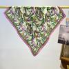 Retro light luxury high-end carriage cotton and linen scarf, spring and autumn new 71cm small square scarf, foreign-style decorative versatile scarf