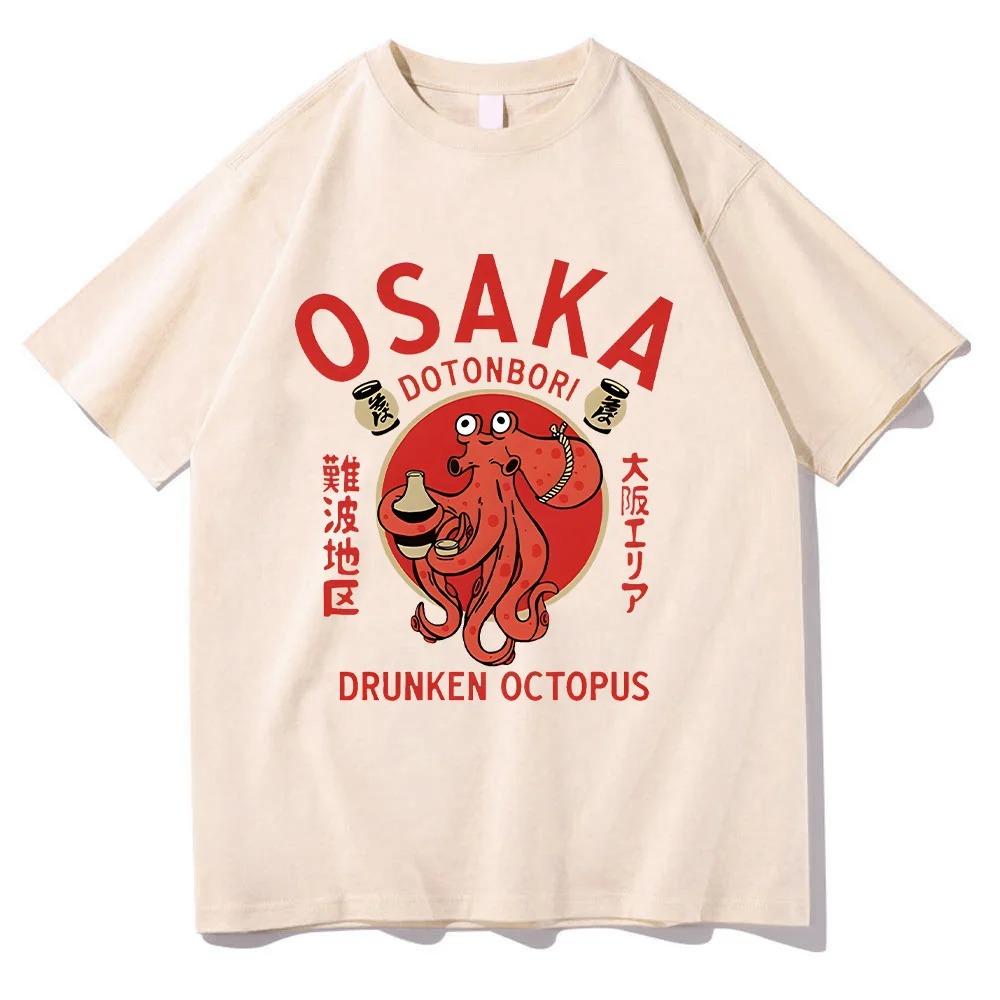 Ósaka Dotonbori Opilá Chobotnice Trička Japonské Jídlo Vtipná Bavlněná Trička Letní Móda Dámská Pánská Tílka Vintage Estetika