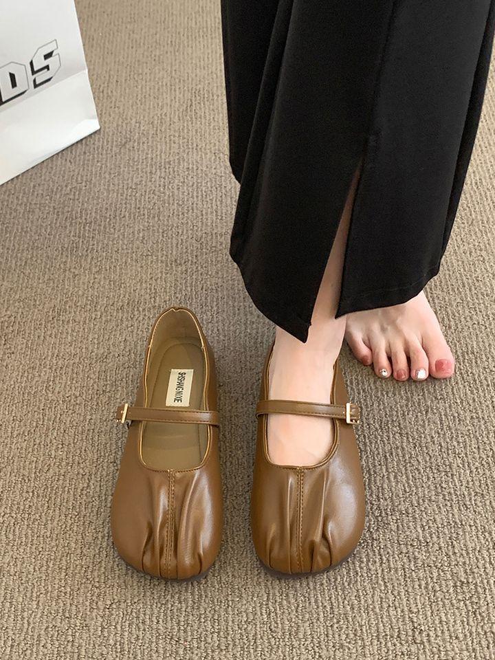 Mary Jane shoes summer French soft sole comfortable fairy style fashion versatile round head gentle shoes shallow mouth flat sole shoes