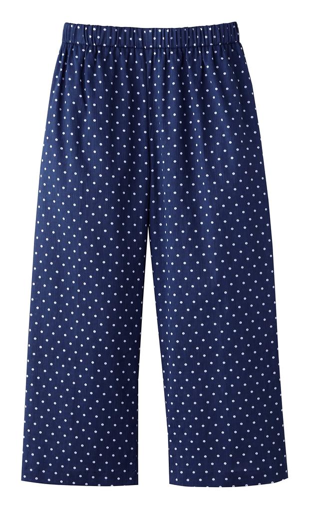 Takashima Chijimi Relaxed Home Navy Size M Cool-touch Pants, Dot,