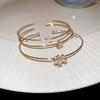 Fashion Jewelry Zircon Flower Butterfly Open Cuff Bracelet For Women Stylish Elegant Hand Accessory