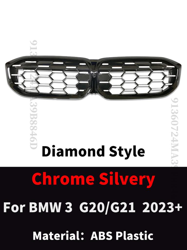 Front Kidney Double Slat Diamond Grille Grill Center Grid Mesh Tuning Part For BMW 3 Series G20 G21 LCI 2025 330i 320d M340i
