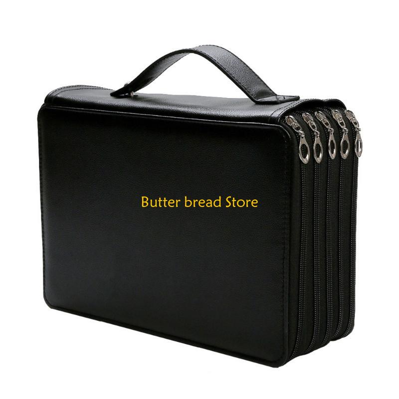 W89C Multifunction Large Artists Pencil Case Large Capacity Pencil Holders 252 Compartments Zippered Pencil Organizers Bag чёрный