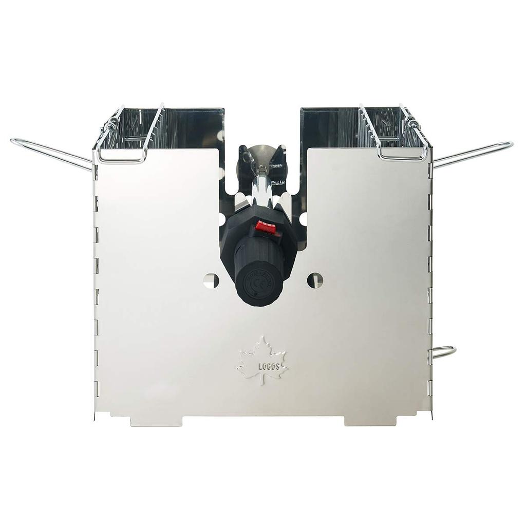 LOGOS Spinning Cooking W x D x H Grill, 81064153, Silver, Approx. 22.5" 20.5" 10.9"