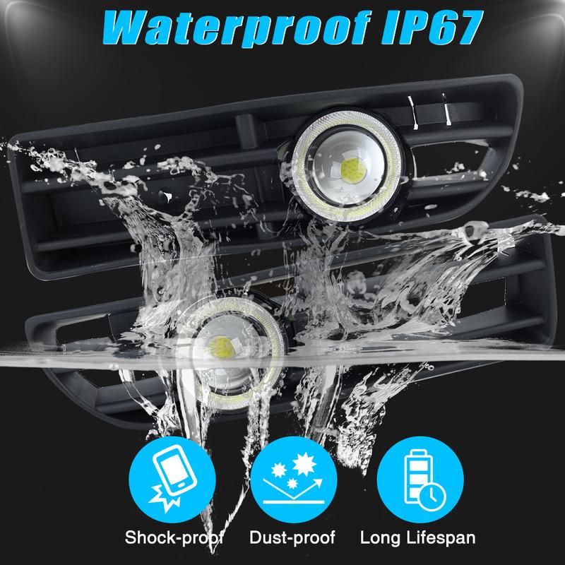 For VW Jetta Bora Mk4 1999-2004 Car Fog Light LED Front Bumper Grille DRL Lamp Headlights Part Replacement Car Accessories