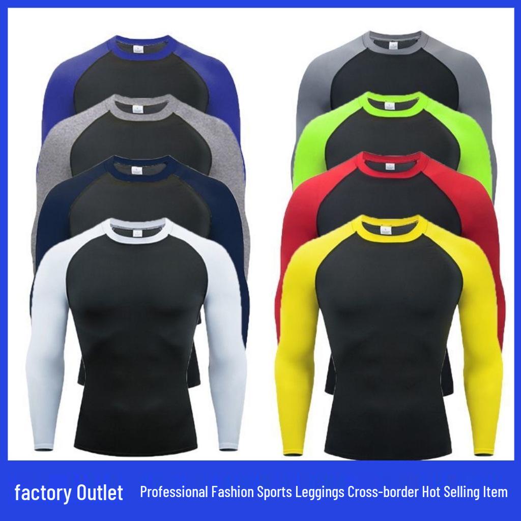 Men's Quick-Dry Long-Sleeve Tight-Fitting Sports Top - High Elasticity, Breathable Fitness Wear