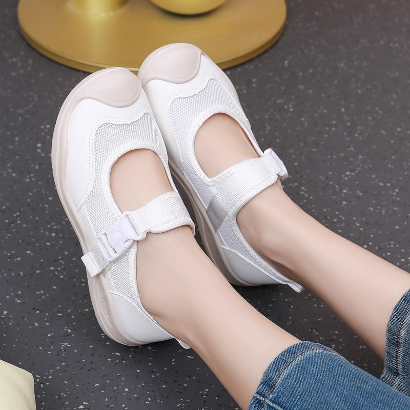 2025 Spring and Summer New Leisure Sports Mary Jane Women's Shoes Fashion Ugly Cute Comfortable Not Tired Feet Nurse Shoes Women's Mesh Shoes
