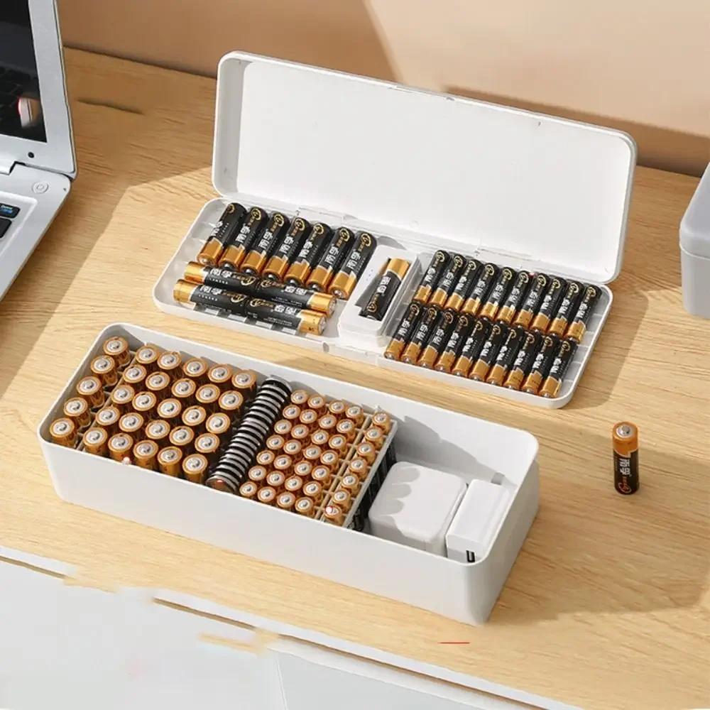 Battery Storage Box, Wear-resistant Data Cable Casing, Large Capacity, PP Battery Evaluation, Anti Fall